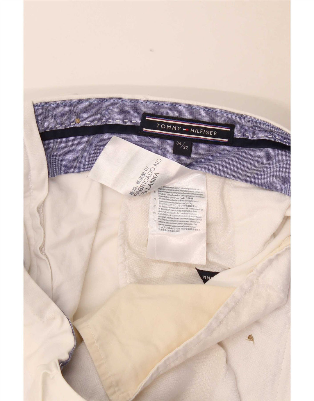 Tommy Hilfiger Pantalon Chino Slim Homme W34 L32 Blanc