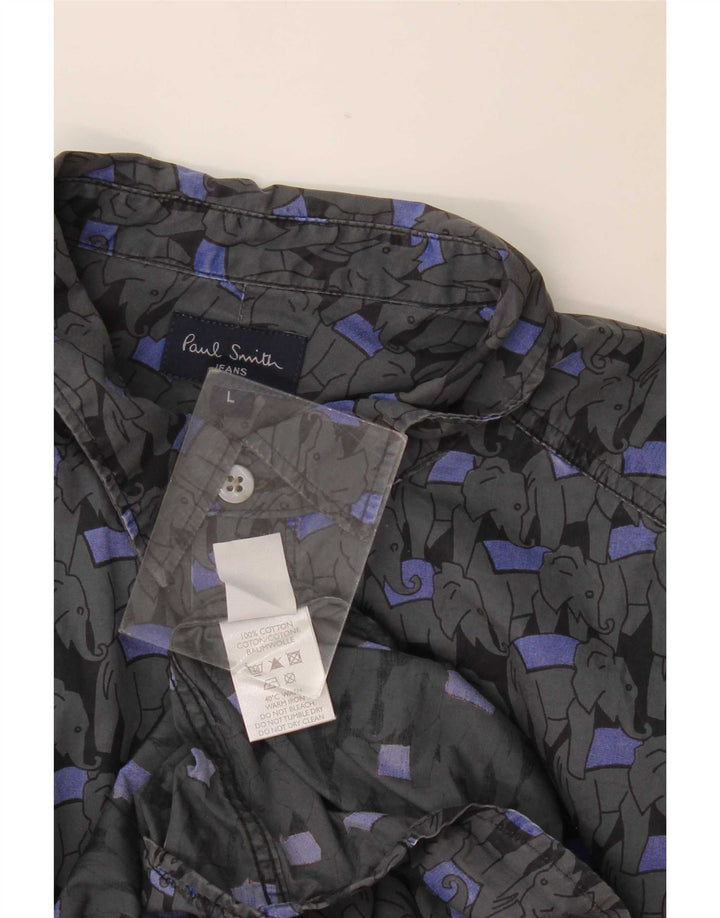 Paul Smith Chemise Homme Large Gris Animal Print Coton