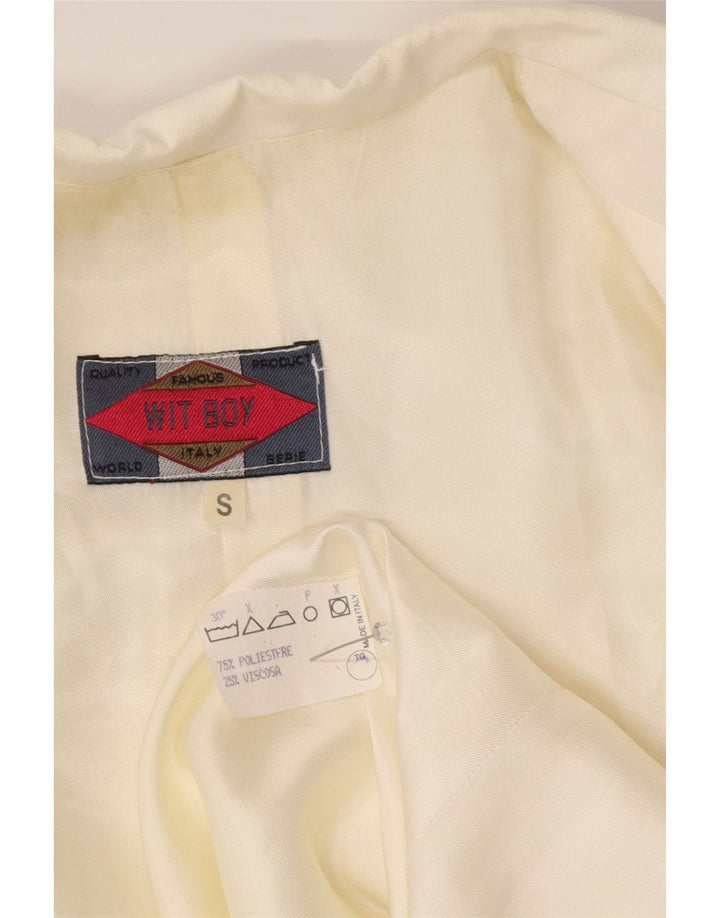 Wit Boy Veste blazer à 3 boutons pour femme UK 10 Petit blanc cassé en polyester