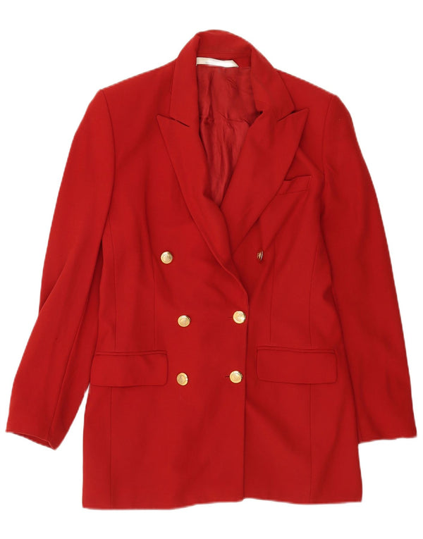Marks & Spencer Veste blazer double boutonnage pour femme UK 10 Petite laine rouge