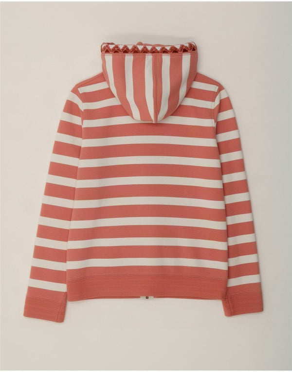 Fat Face Pull à capuche zippé pour femme UK 10 Petit coton rayé rose