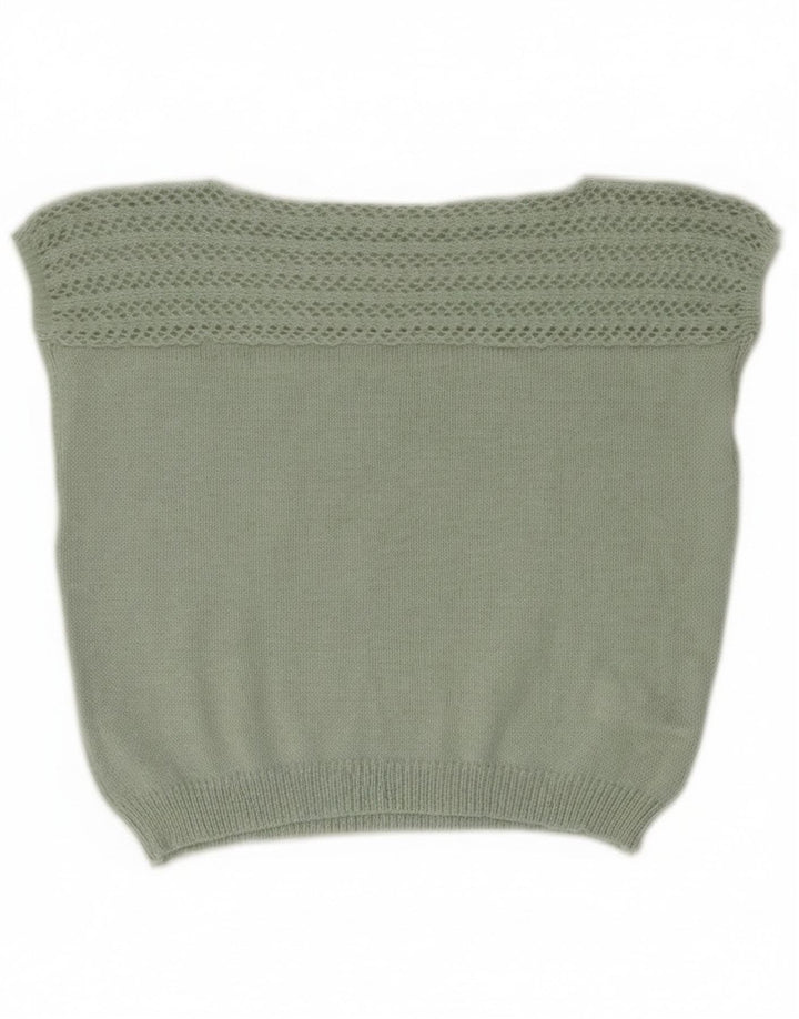 Shein Femme Crop Vest Débardeur UK 44 Vert Moyen Polyester
