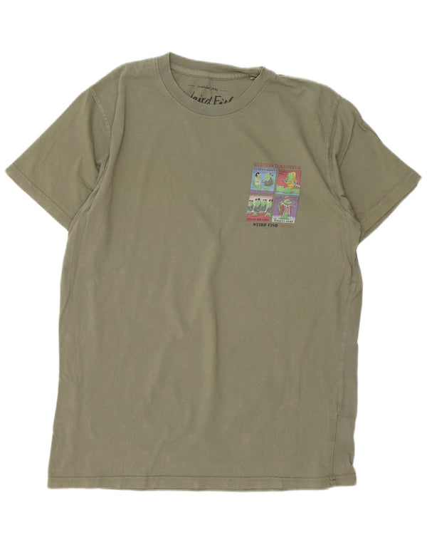 Weird Fish T-Shirt graphique pour hommes, grand coton kaki