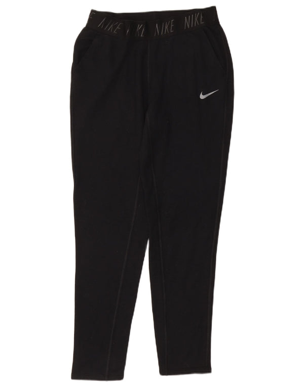 NIKE Pantalon de survêtement graphique Dri Fit pour femme UK 10 Small Noir