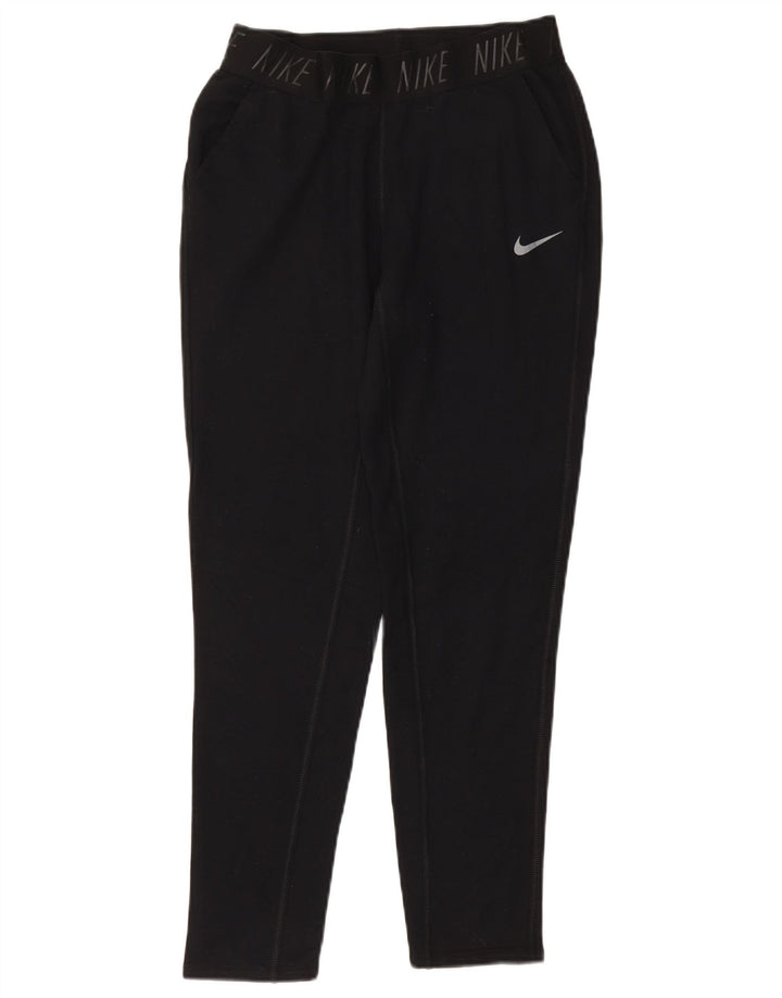 NIKE Pantalon de survêtement graphique Dri Fit pour femme UK 10 Small Noir