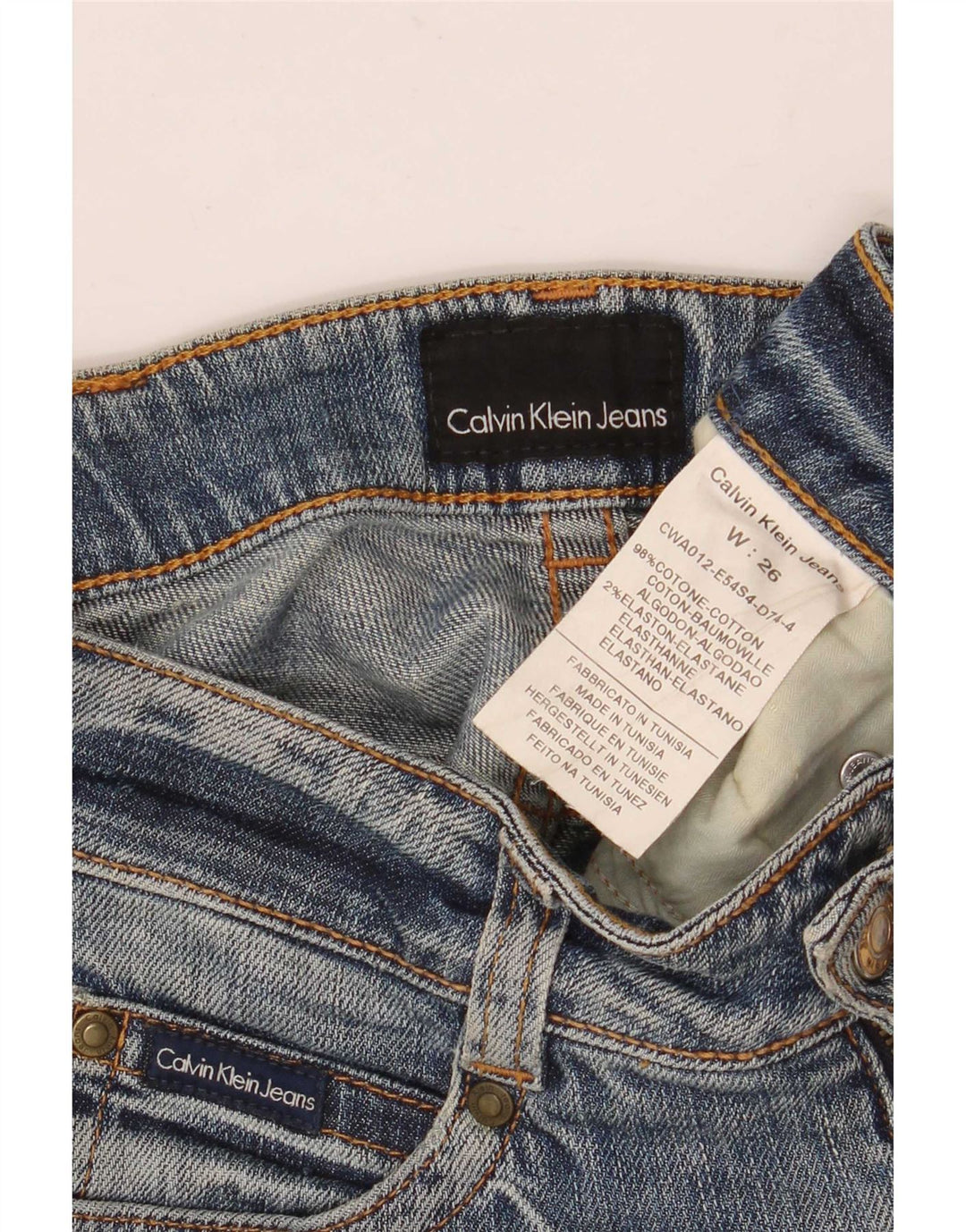 Calvin Klein Jean Slim Femme W26 L30 Bleu Coton