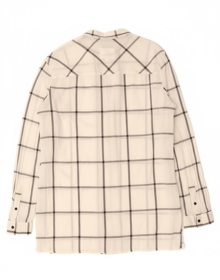 Brugi Chemise Femme UK 14 Coton à Carreaux Blanc Moyen