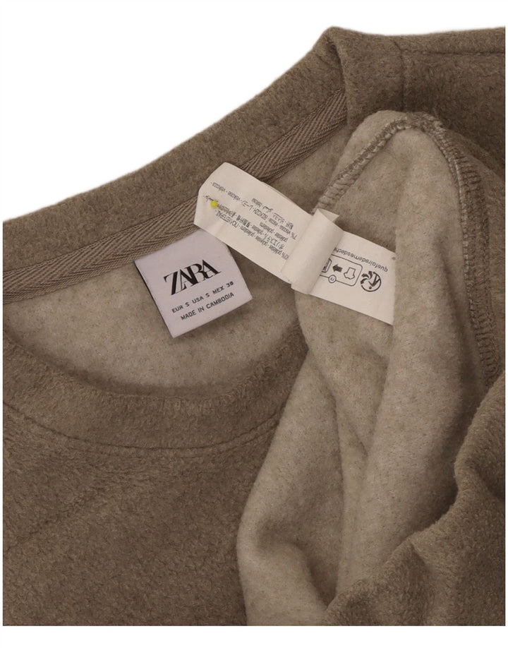 Zara Mens Loose Fit Sweatshirt Jumper Petit Beige Polyester