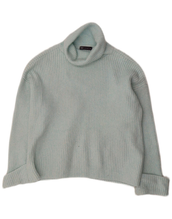 Marks & Spencer Pull surdimensionné à col roulé pour femme UK 16 Large Bleu