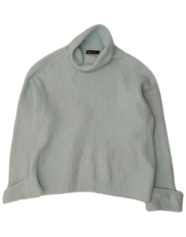 Marks & Spencer Pull surdimensionné à col roulé pour femme UK 16 Large Bleu