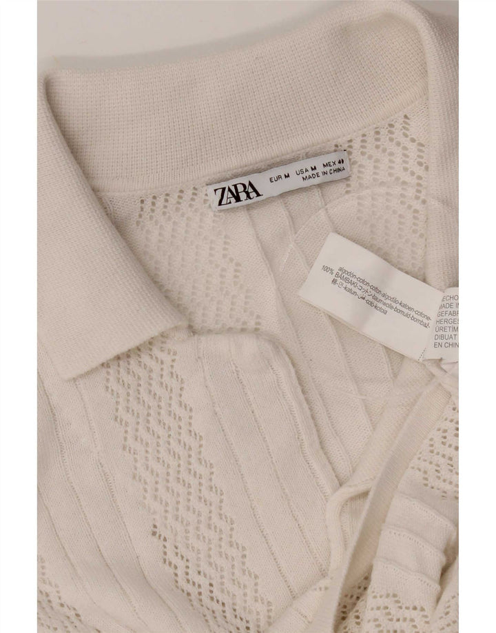 Chemise À Manches Courtes Homme Zara Homme Blanc Moyen Coton