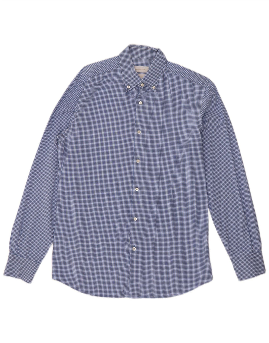 Massimo Dutti Chemise Homme Bleu Moyen Vichy Coton