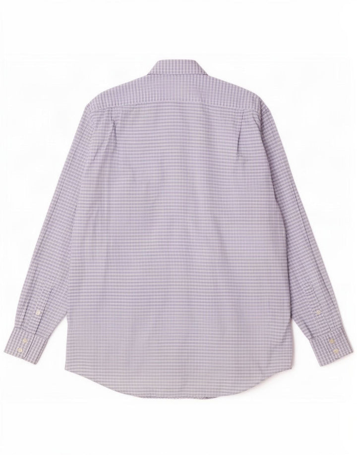 Lacoste Chemise Homme Taille 41 Grand Coton à Carreaux Bleu