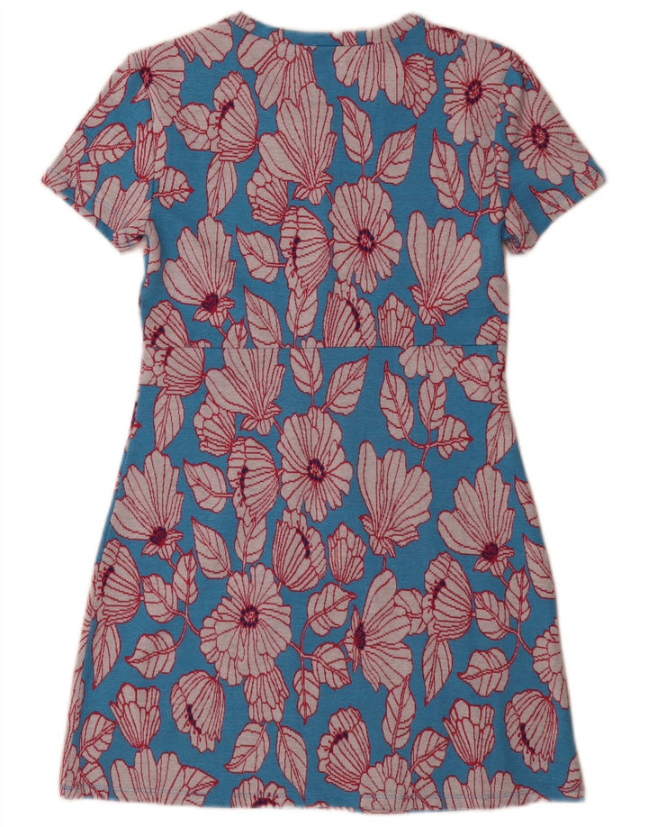 Zara Robe basique pour femme UK 12 Bleu moyen floral