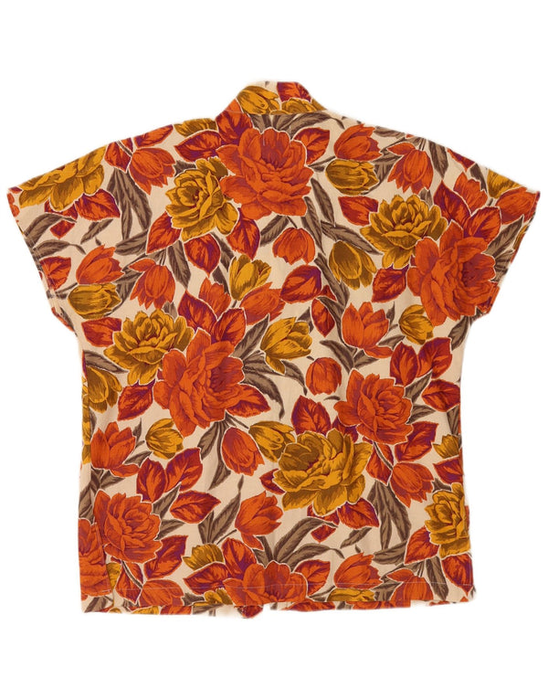 Benetton Chemisier à manches courtes pour femme IT 46 Large Floral multicolore