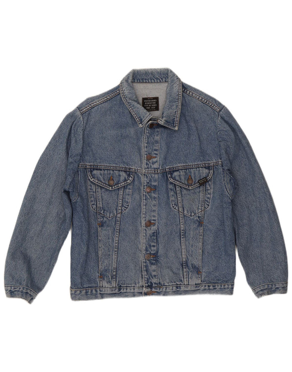 Benetton Veste En Jean IT 50 Large Bleu Coton Homme