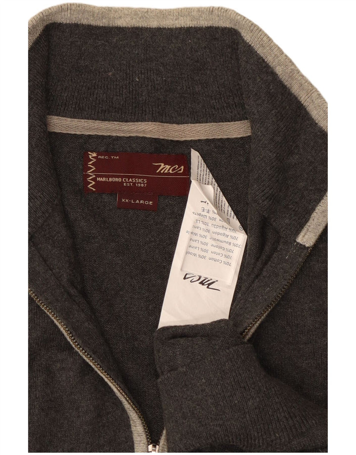 MARLBORO CLASSICS Pull col zippé homme 2XL Gris Coton