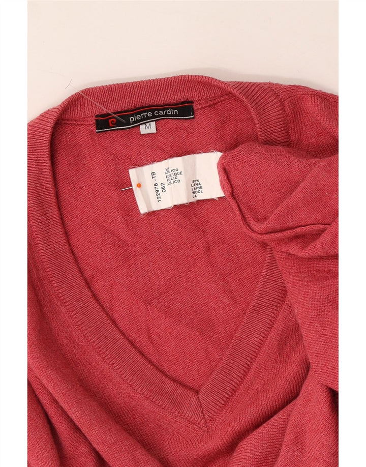PIERRE CARDIN Pull Col V Homme Laine Rouge Moyen