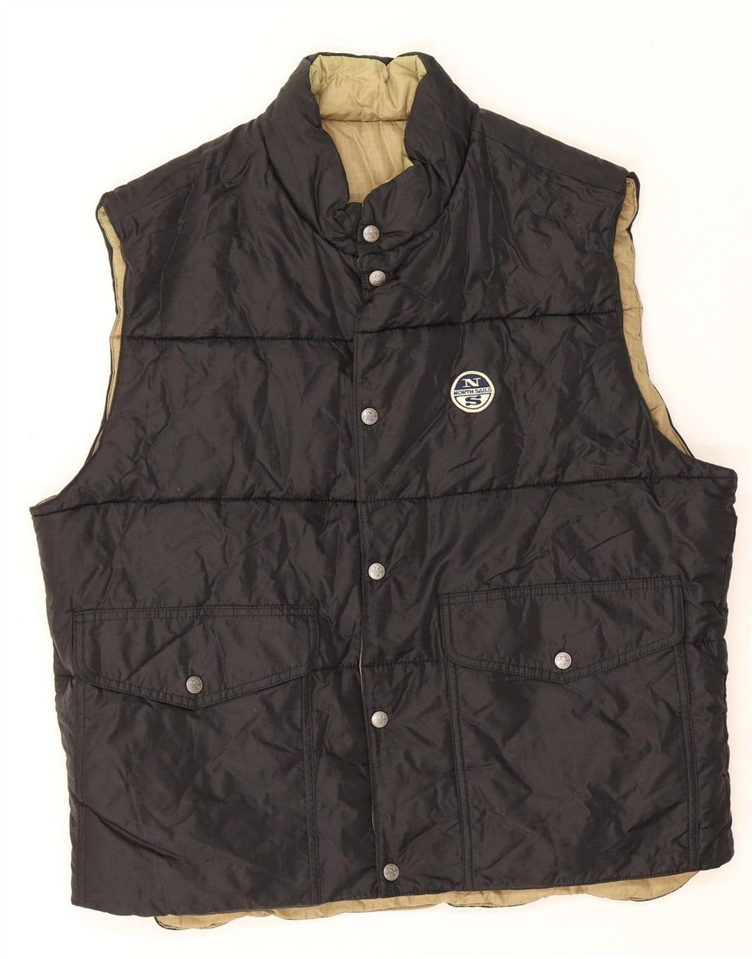 North Sails Gilet rembourré réversible pour homme UK 40 Large Noir