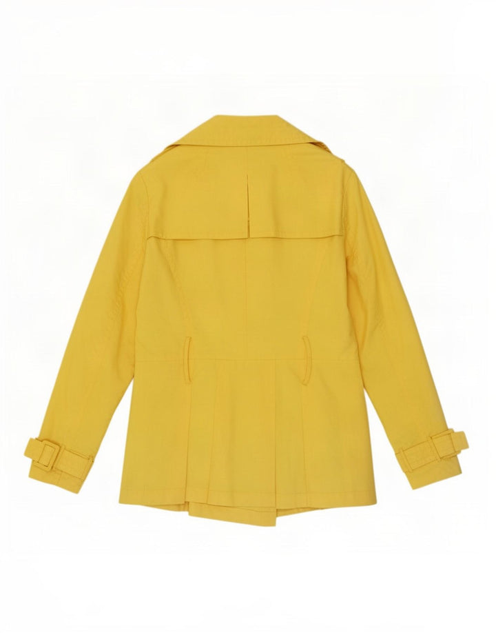 Zara Femme Trench Coat UK 10 Petit Jaune Polyester