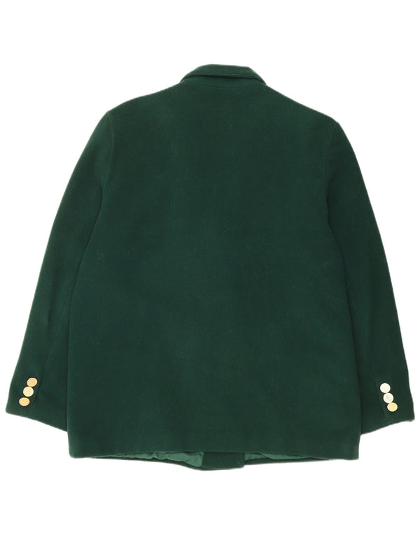 vintage Femme Double Breasted Blazer Veste UK 18 XL Laine Verte