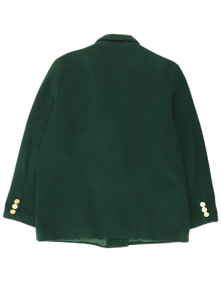 vintage Femme Double Breasted Blazer Veste UK 18 XL Laine Verte