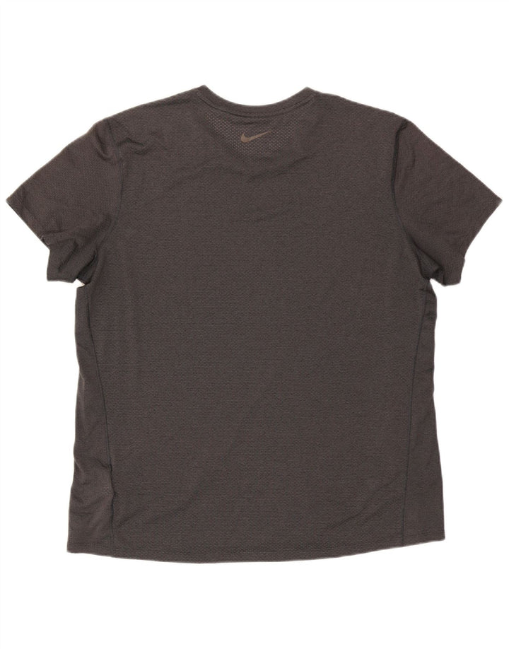 Nike Hommes Dri Fit T-Shirt Haut XL Gris Colorblock Polyester