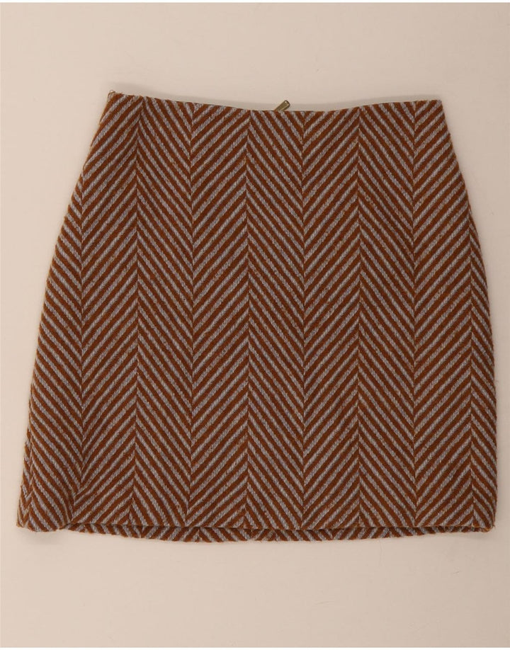 Marks & Spencer Mini jupe femme UK 10 Small W30 marron à chevrons