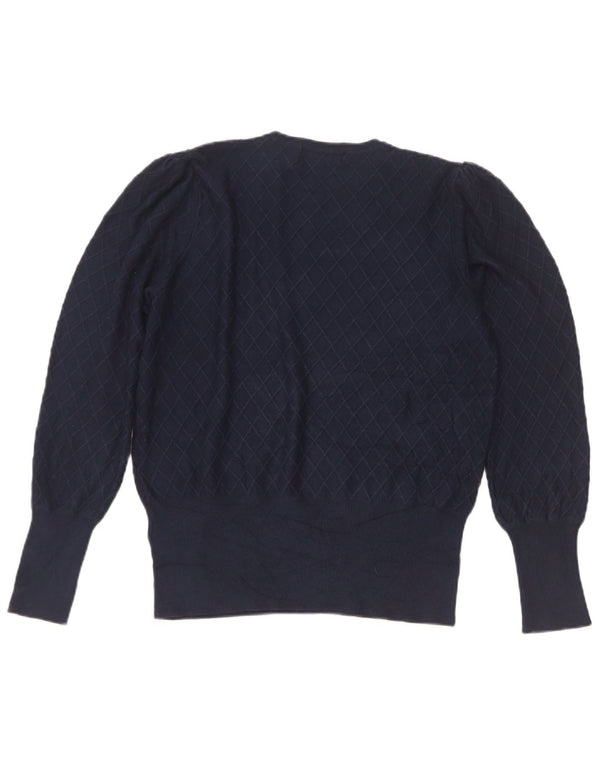 Marks & Spencer Pull à col rond pour femme UK 12 Bleu marine moyen