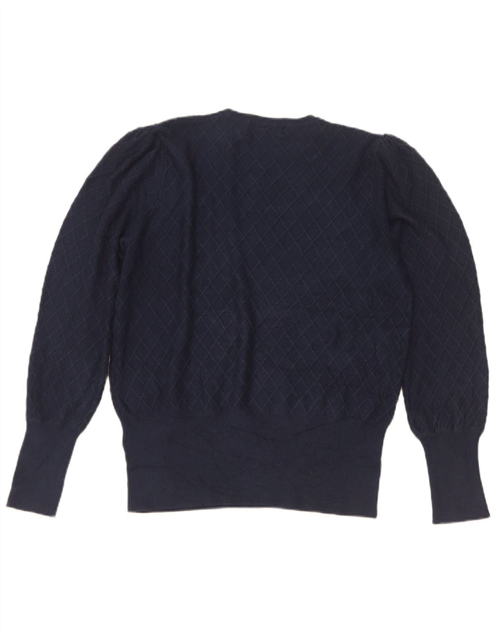 Marks & Spencer Pull à col rond pour femme UK 12 Bleu marine moyen