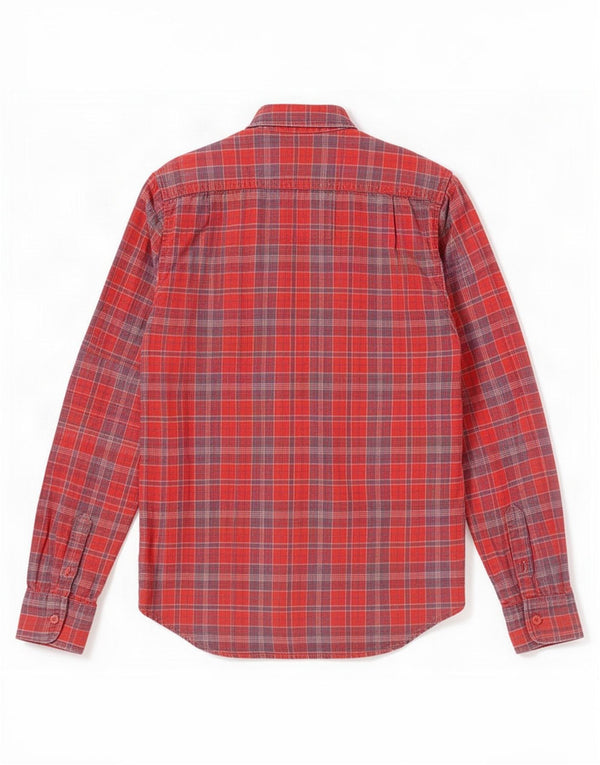Superdry Chemise Flanelle Homme Grand Carreau Rouge Coton