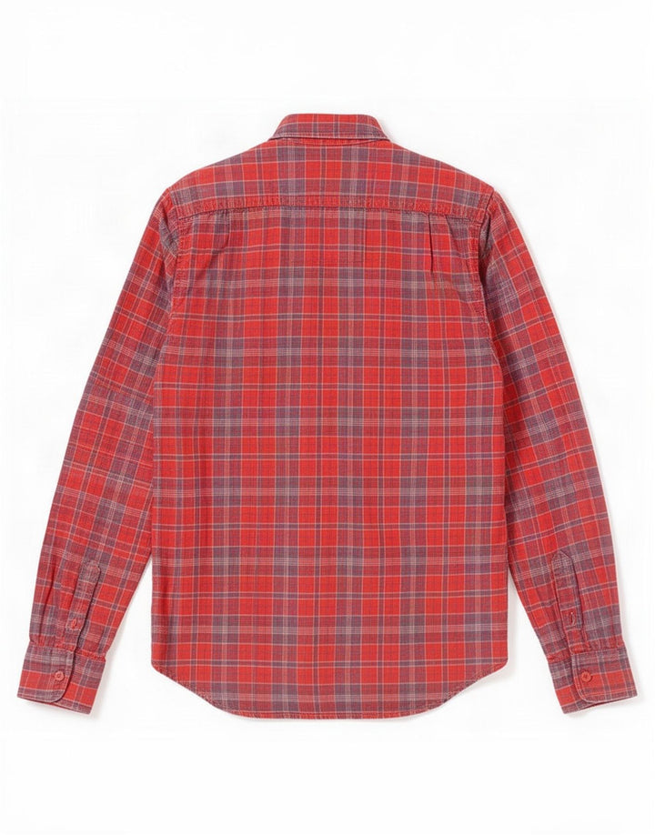 Superdry Chemise Flanelle Homme Grand Carreau Rouge Coton