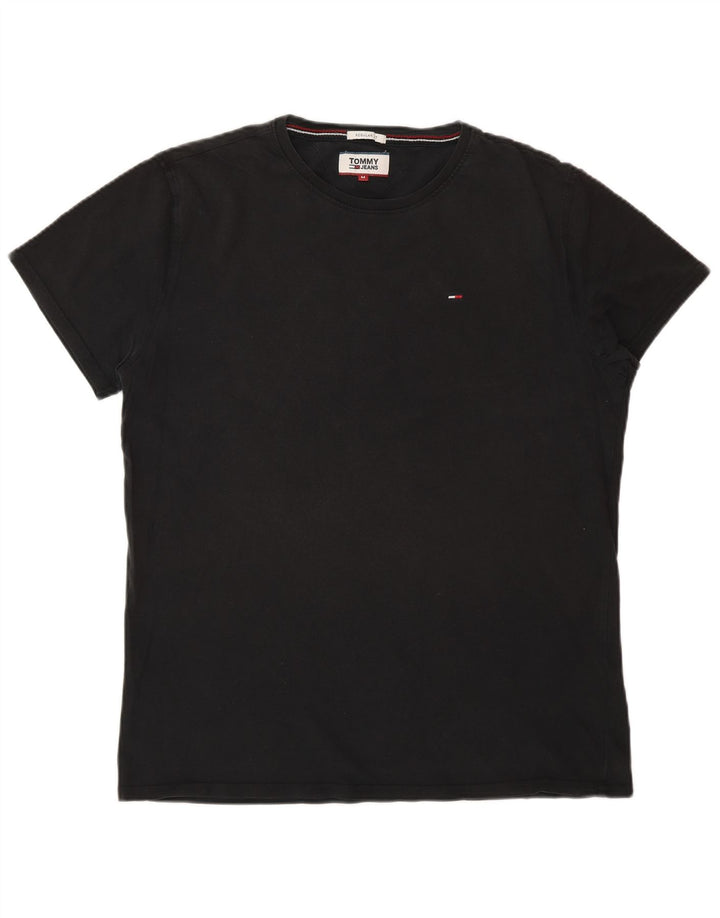 TOMMY HILFIGER T-Shirt Regular Fit Homme Coton Noir Moyen