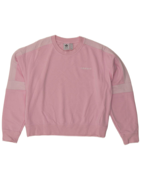 ADIDAS Sweat-shirt surdimensionné pour femme UK 8 Small Rose Colourblock