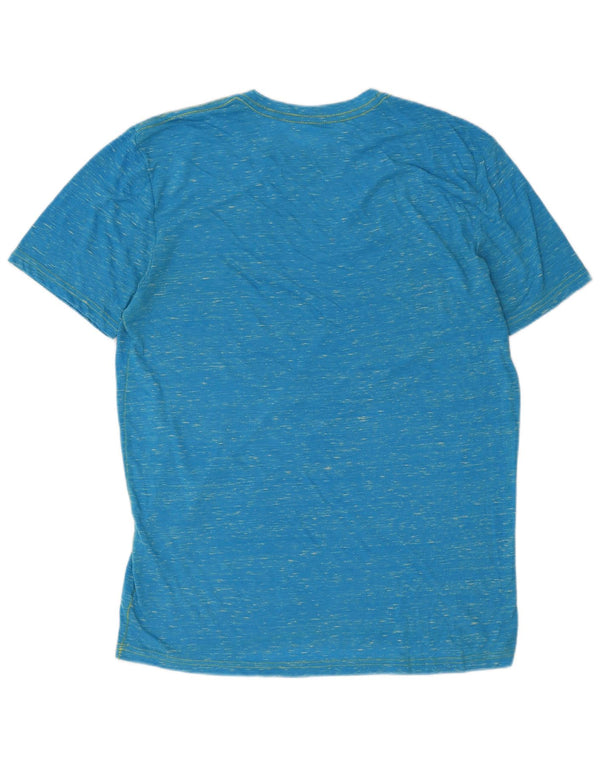 Hurley Mens Graphic T-Shirt Top Large Bleu Moucheté Coton