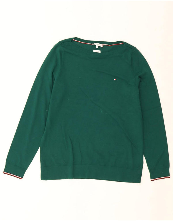 Tommy Hilfiger Pull col bateau pour femme UK 20 2XL Vert Coton