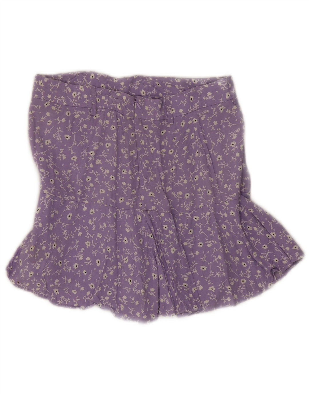 Zara Femme Mini Jupe Medium W28 Violet Floral Viscose