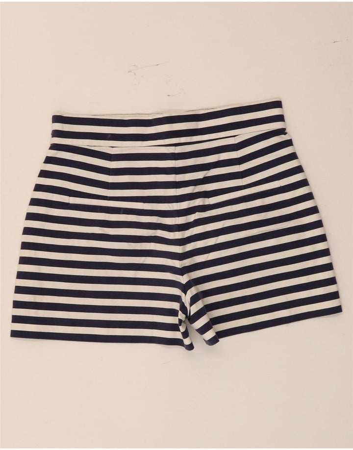 Zara Femme Hot Pants Medium W28 Coton Rayé Bleu Marine