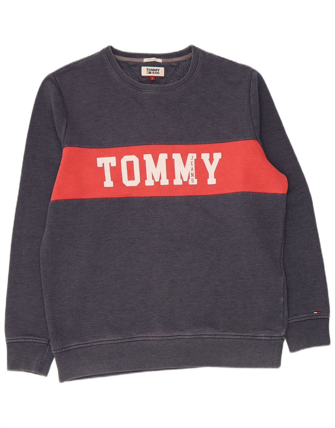 Tommy Hilfiger Sweat-shirt pour homme Large Bleu marine Colourblock
