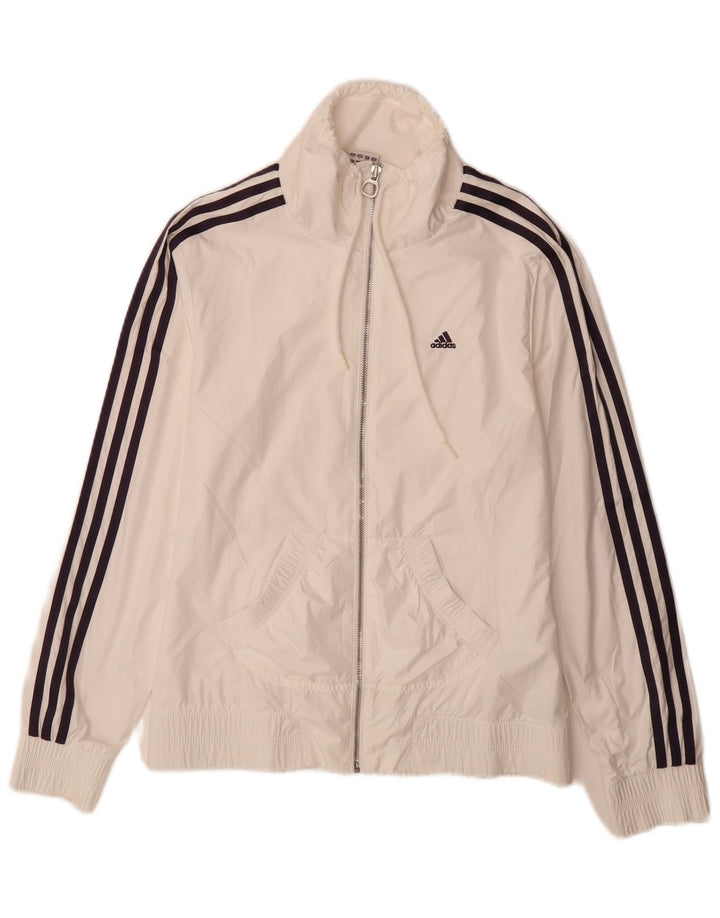 Adidas Veste de survêtement pour femme UK 10 Petit Blanc Polyester