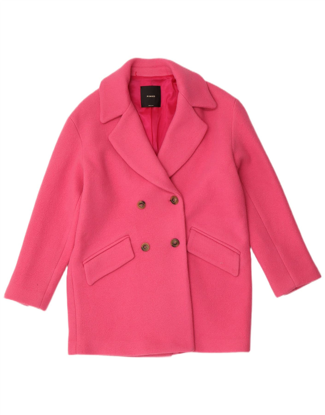Pinko Manteau surdimensionné à double boutonnage pour femme UK 6 XS Laine rose