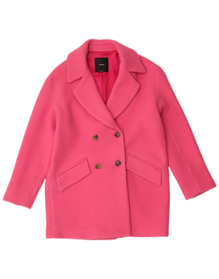 Pinko Manteau surdimensionné à double boutonnage pour femme UK 6 XS Laine rose