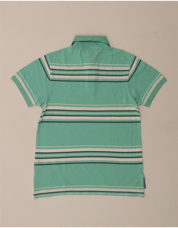 Tommy Hilfiger Polo Homme XS Turquoise Rayé Coton
