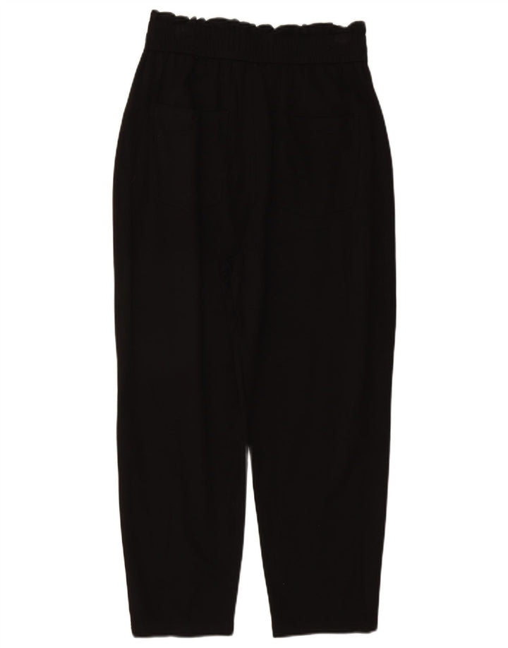 Zara Femme Pantalon Court Pegged Moyen W28 L23 Viscose Noir