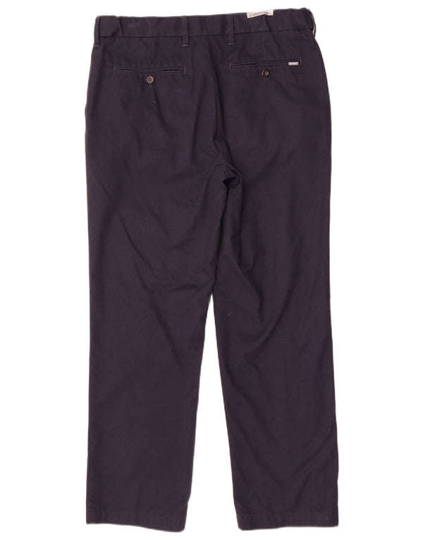 Marks & Spencer Pantalon de Costume Regular Homme W34 L29 Bleu Marine Coton