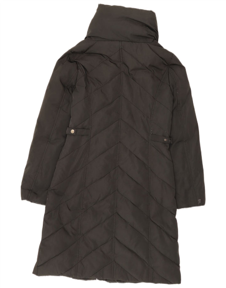 Monsoon Manteau Long Rembourré Femme UK 10 Petit Noir Polyester