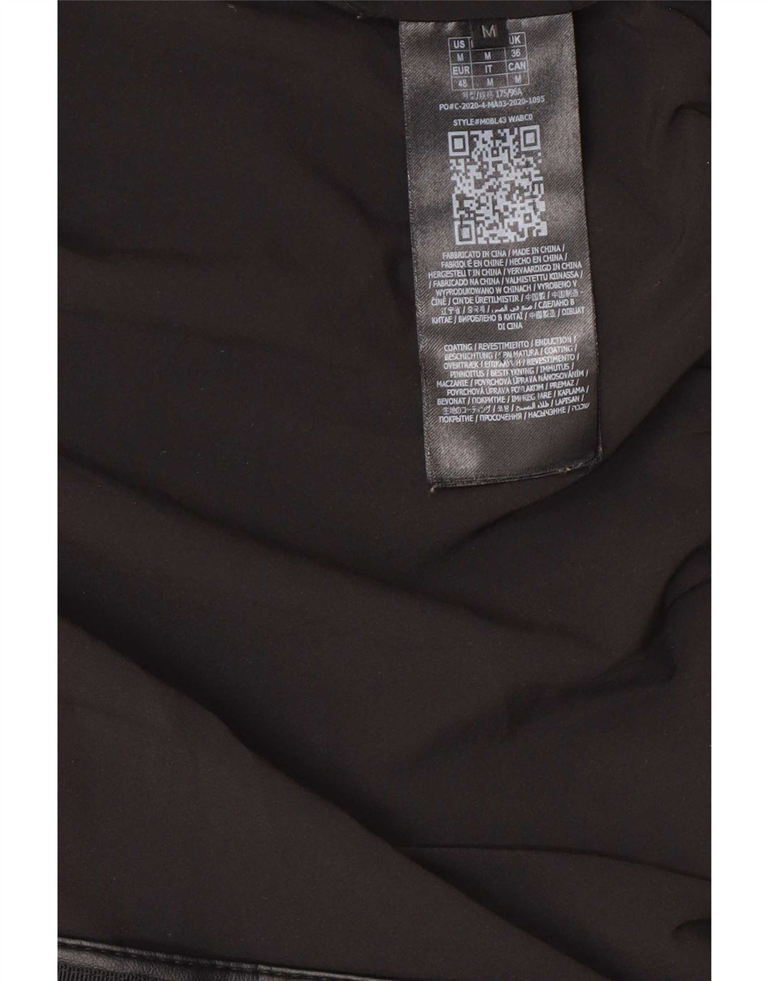 Guess Veste matelassée en simili cuir pour homme EU 48 Medium Noir Polyuréthane