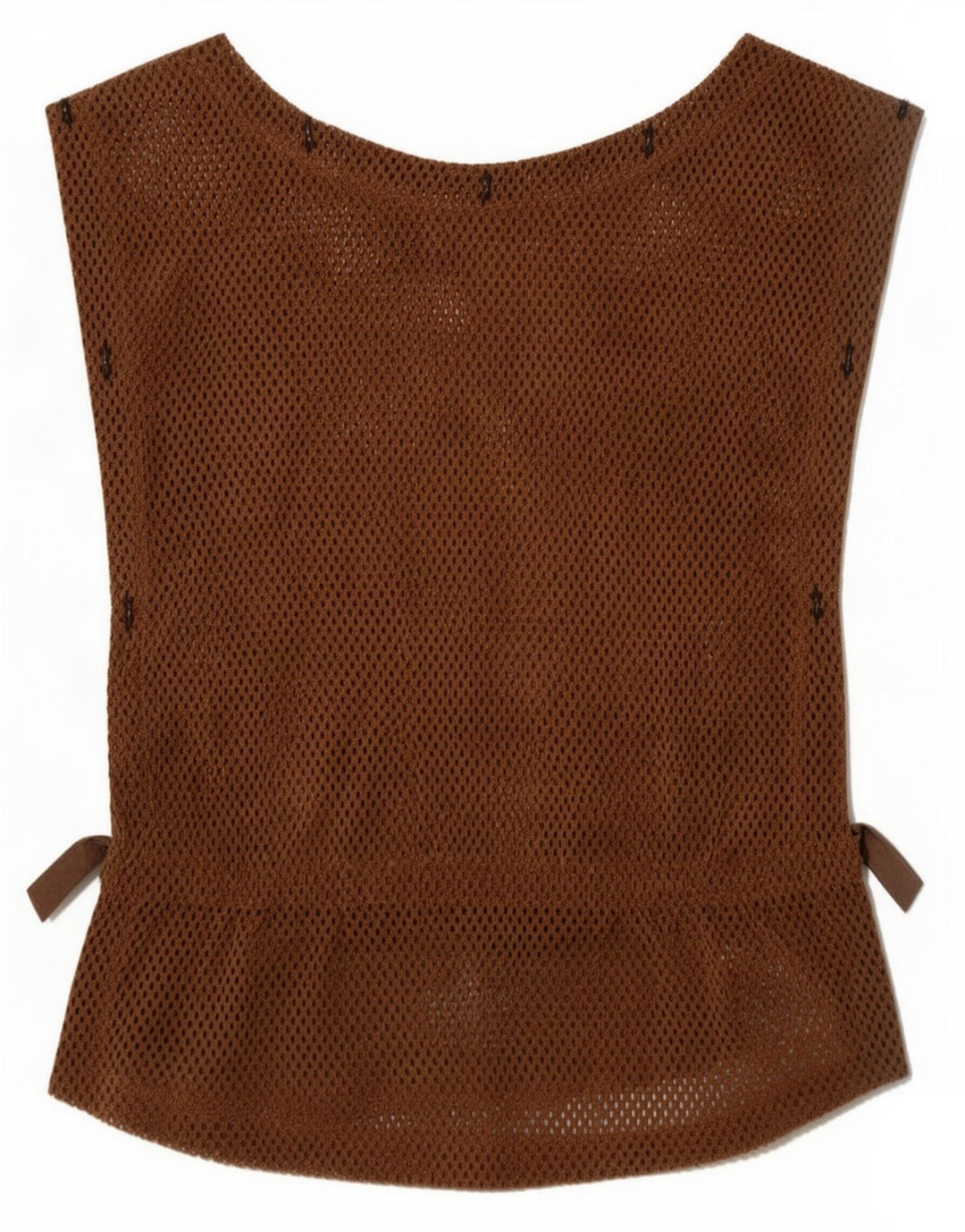 Vintage Femme Sans Manches Voir À Travers Top IT 36 XS Marron