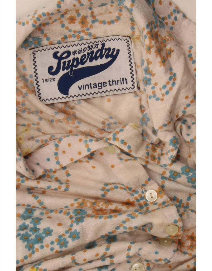 SUPERDRY Robe trapèze pour femme UK 44 Beige moyen fleuri