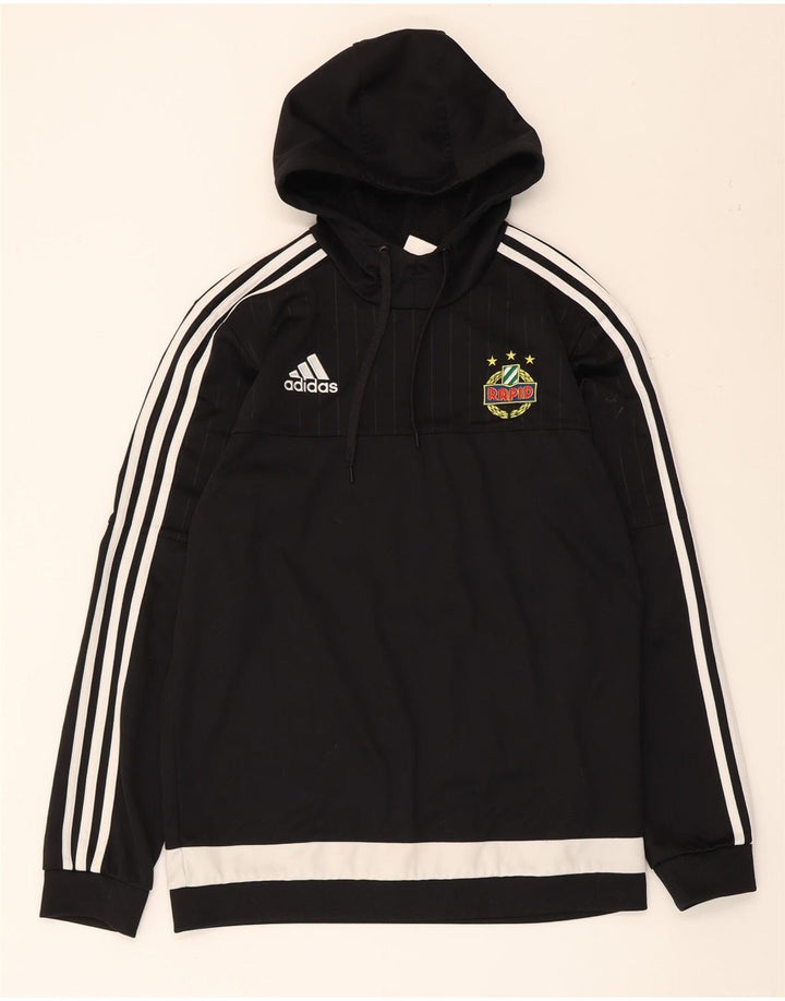 Adidas Pull à capuche graphique pour homme en polyester color block noir moyen